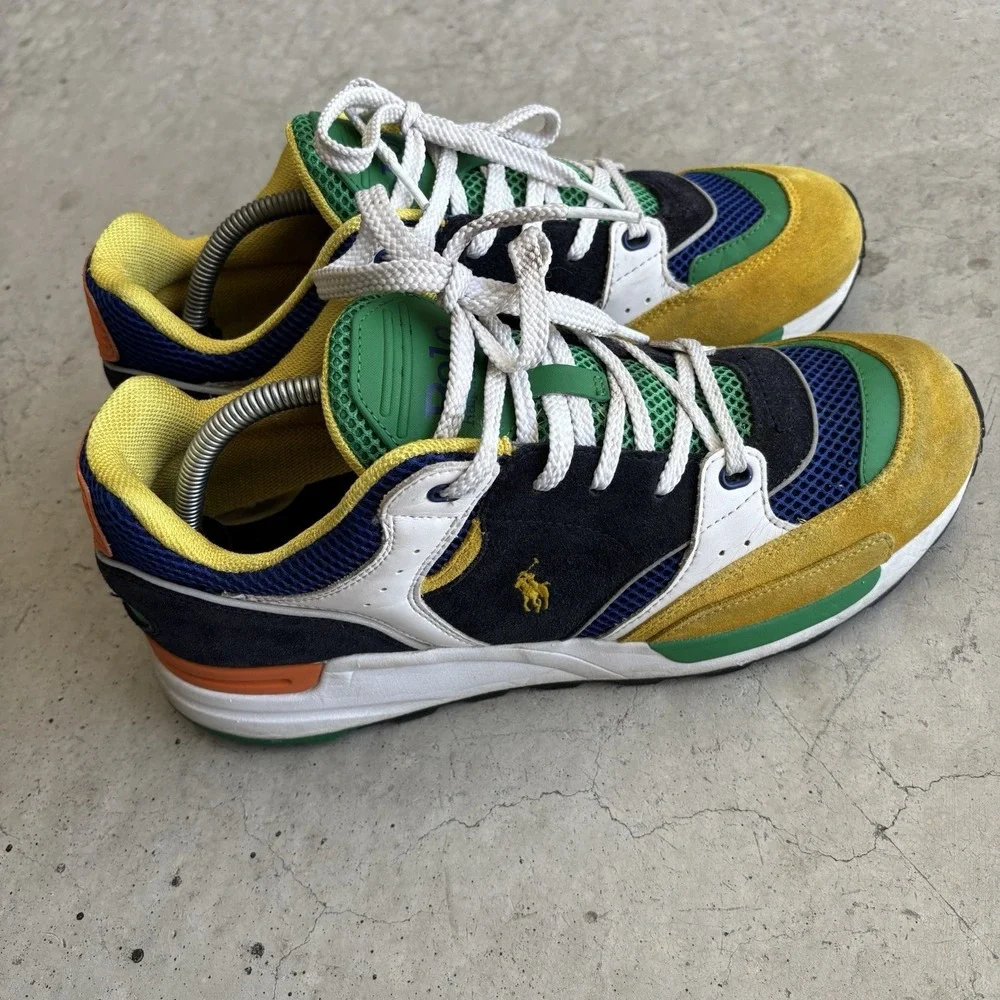 Polo Ralph Lauren Jogger Colorblock Suede/Mesh Sneaker Shoes Men's Size 10.5
